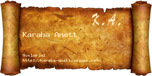 Karaba Anett névjegykártya