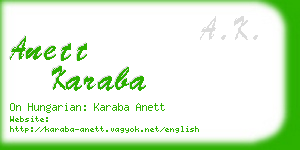 anett karaba business card